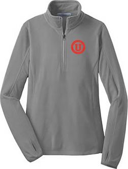 Port Authority Ladies Microfleece 1/2-Zip Pullover, Pearl Grey